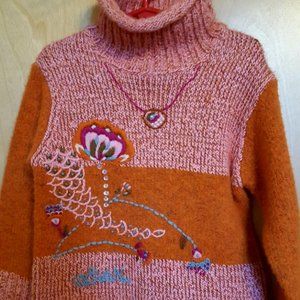 Cakewalk toddler girls 4T rolled neck sweater -NWT